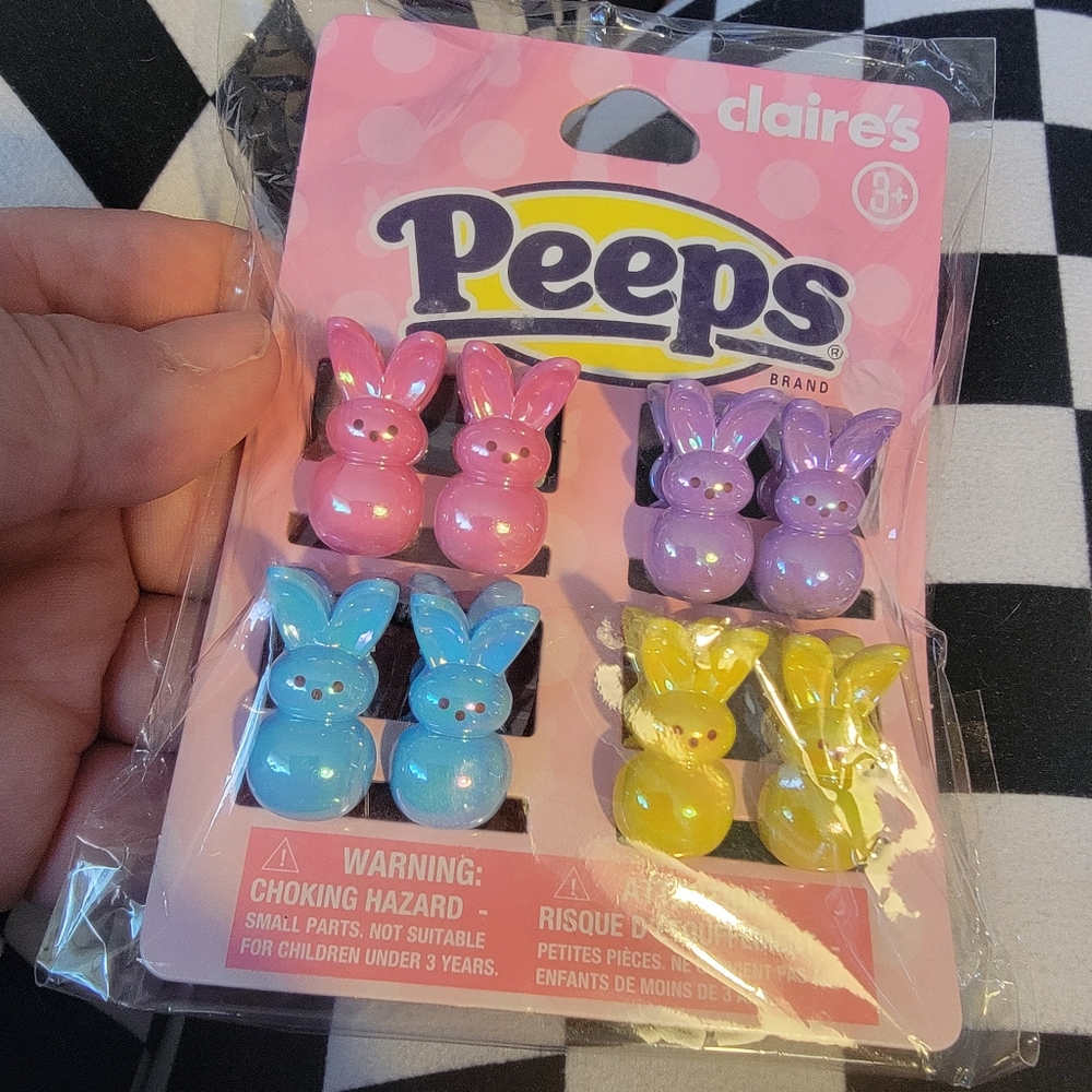 Claire's Peeps Bunny Hair Clips - Pink, Purple, Blue, Yellow
